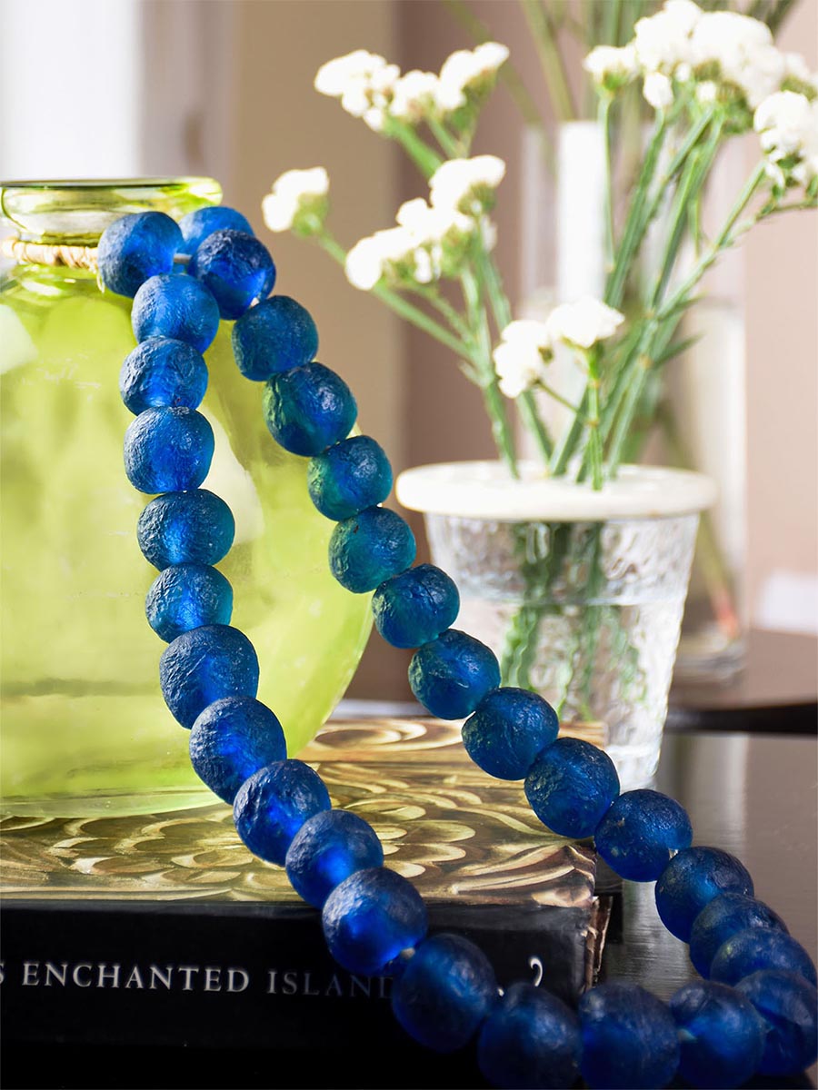 Blue Recycled African Glass Beads