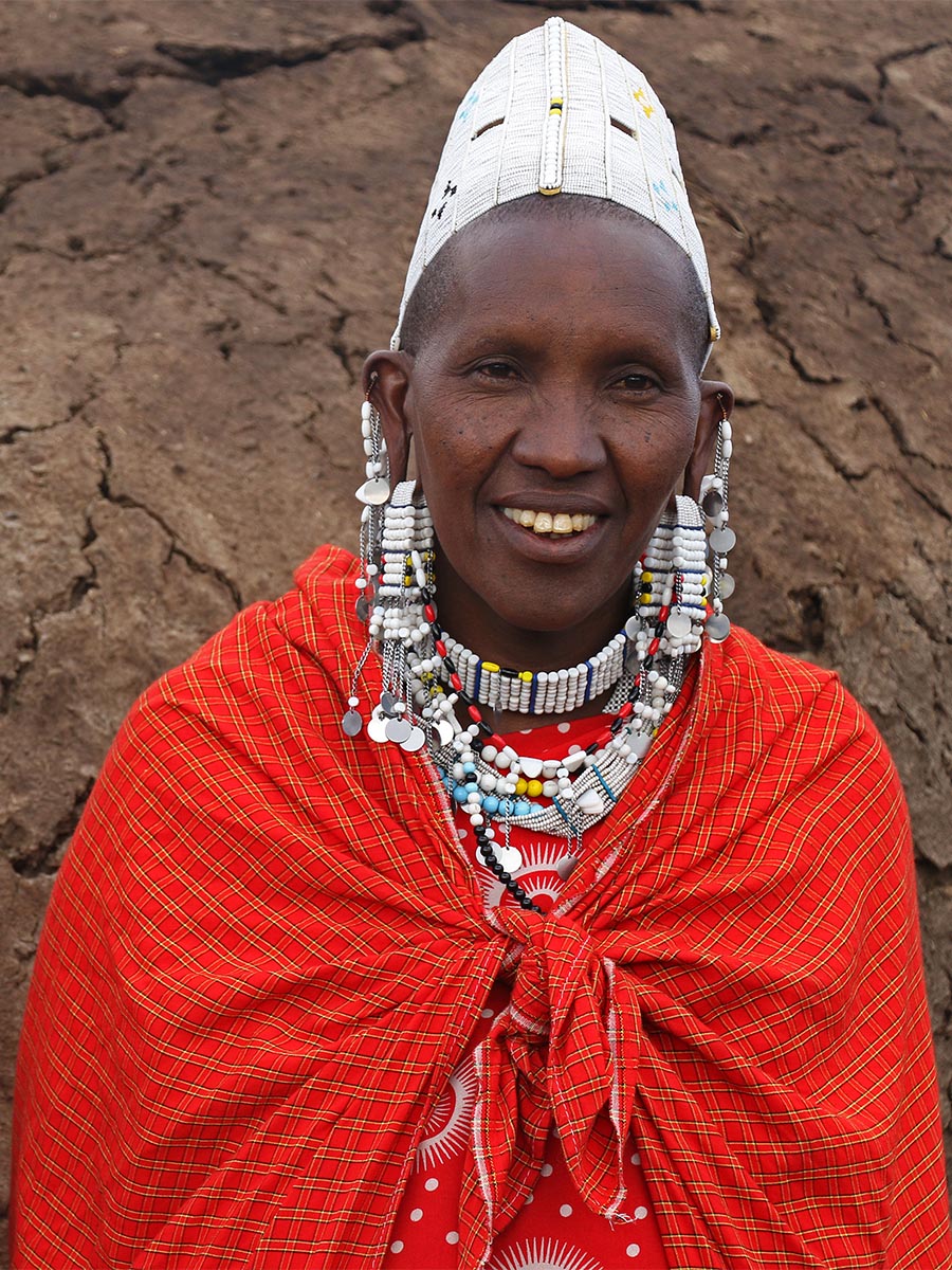 Maasai woman Elder in distinguished Maasai Beadwork