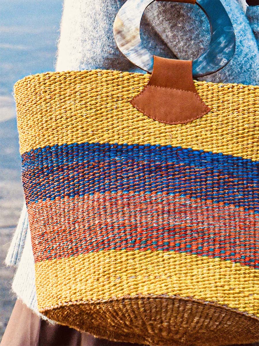 Yellow Munamai African Shopping Basket